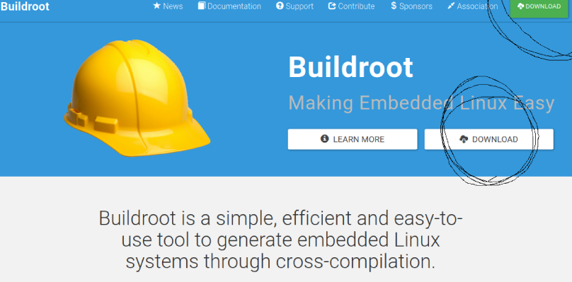 A screenshot of the Buildroot download page.
